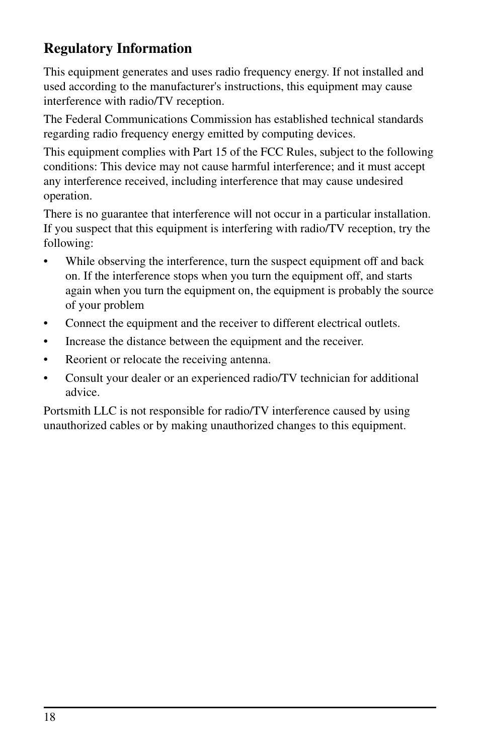 Regulatory information | Portsmith USB User Manual | Page 23 / 27