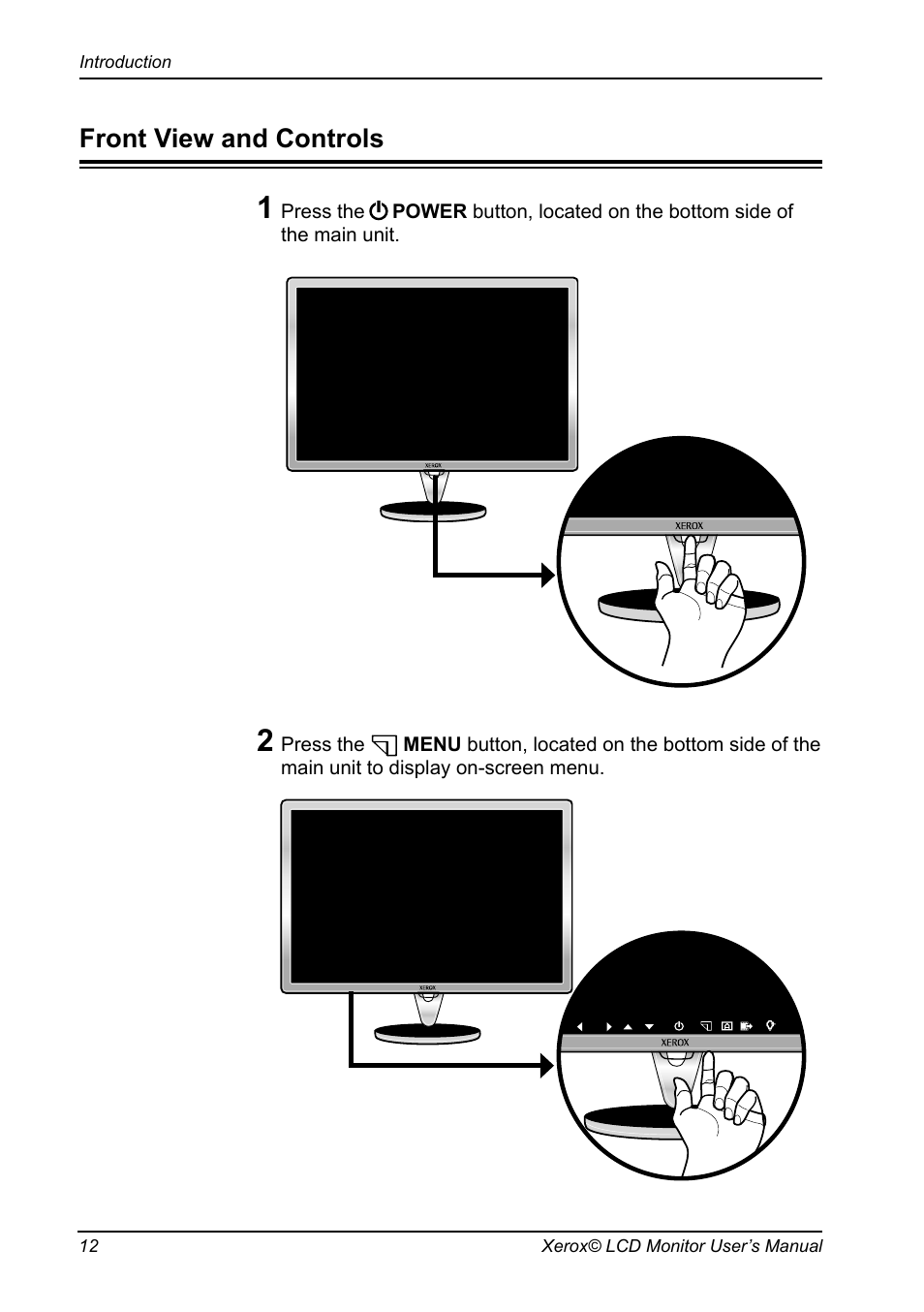 Front view and controls | Proview XM9-23w User Manual | Page 13 / 36