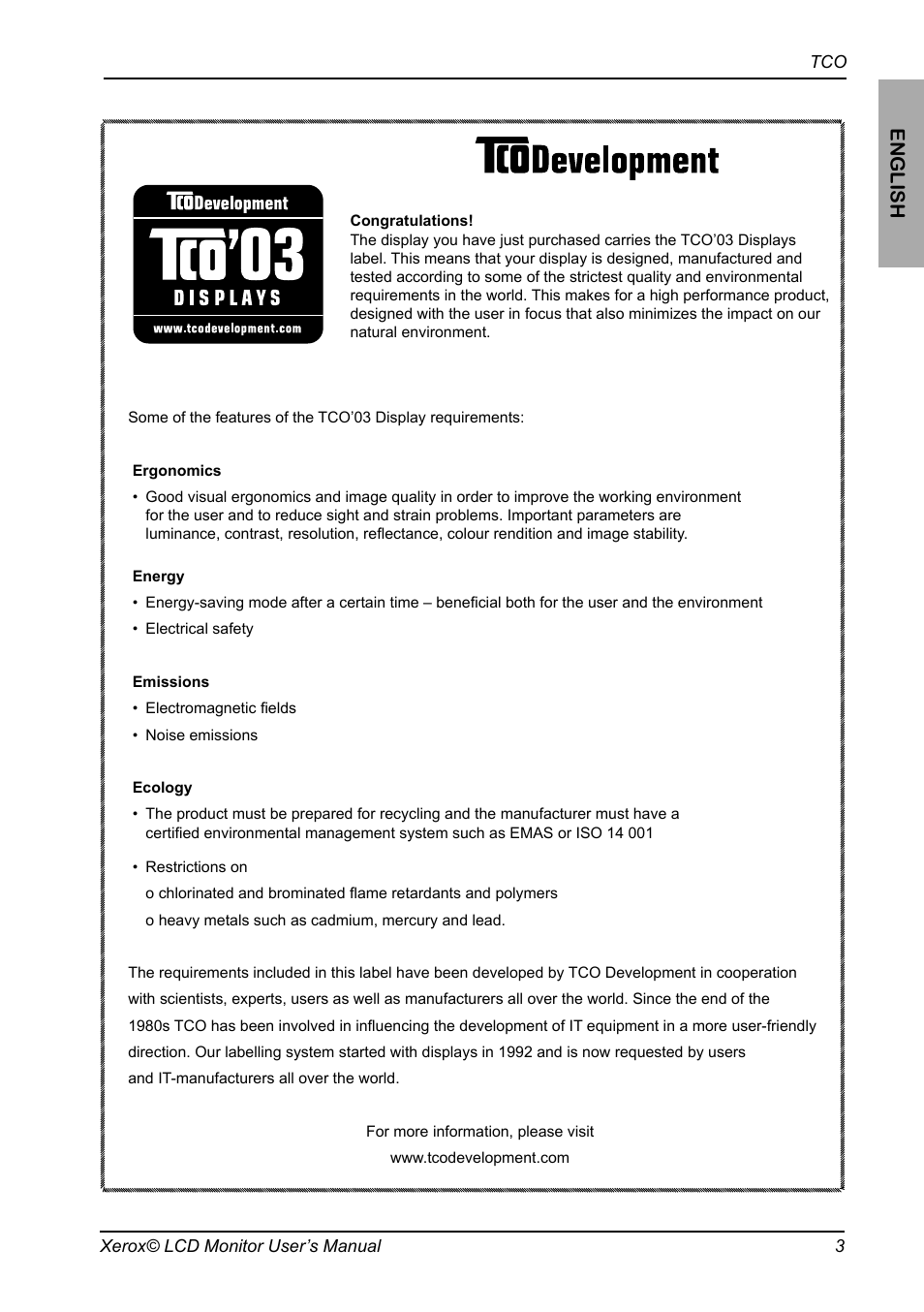 English | Proview XM9-23w User Manual | Page 4 / 36