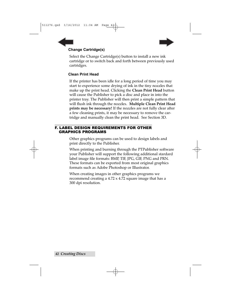 F. using other graphics programs | Primera Technology BRAVO 091211-511276 User Manual | Page 46 / 60