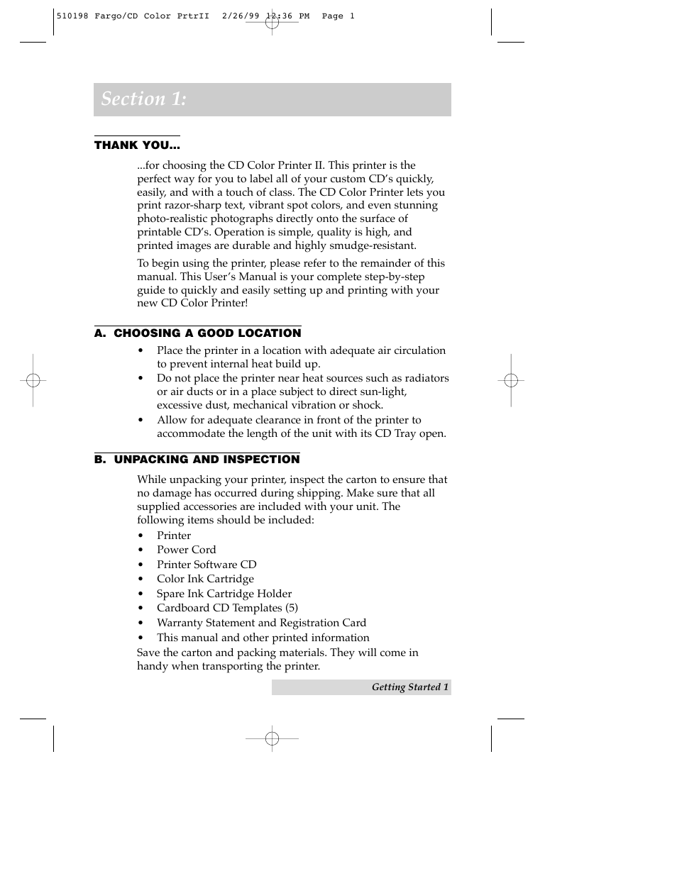 Primera Technology CD Color Printer II User Manual | Page 5 / 56