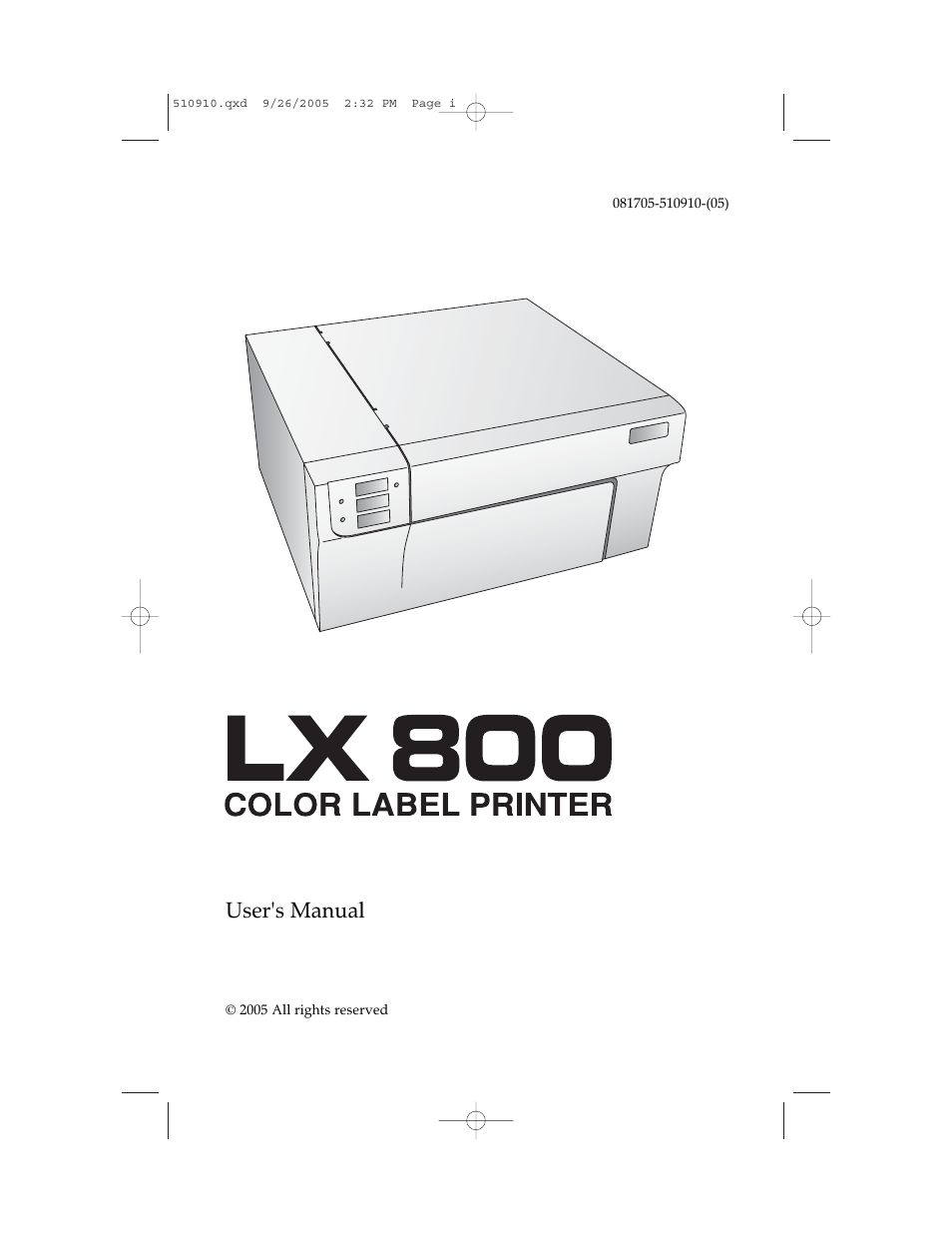 Primera Technology LX800 User Manual | 50 pages