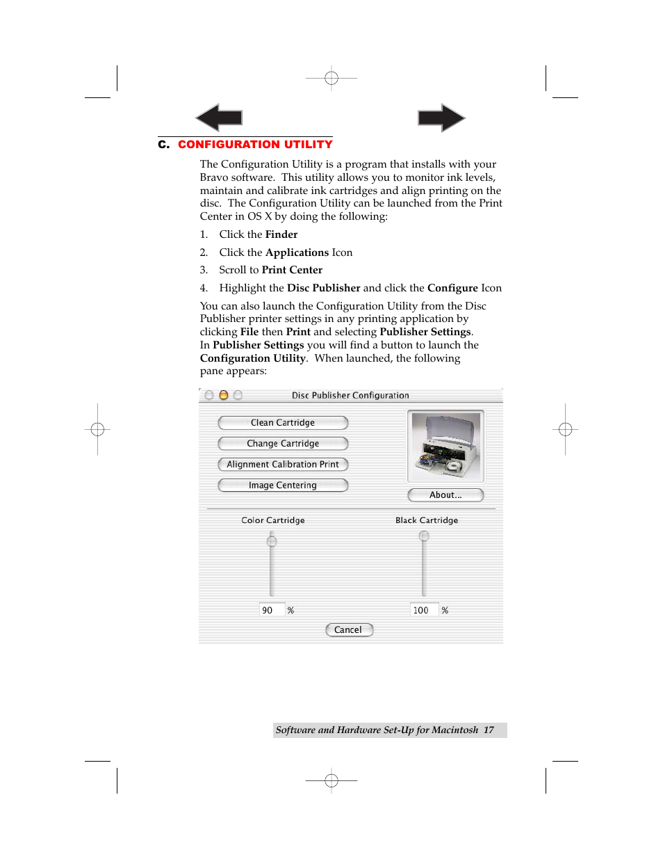 C. configuration utility | Primera Technology BravoPro Automated Optical Disc Printing System User Manual | Page 21 / 48