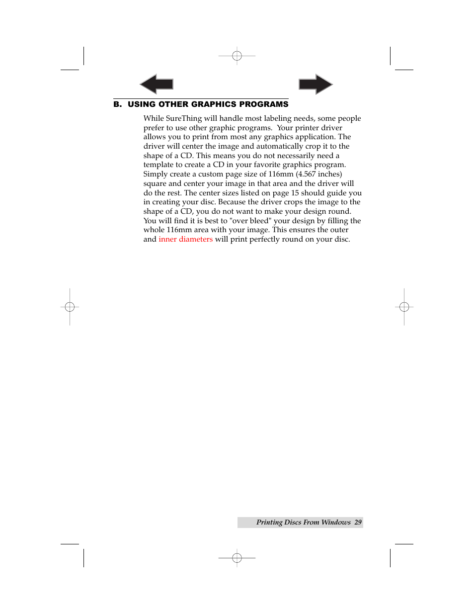 B. using other graphics applications | Primera Technology BravoPro Automated Optical Disc Printing System User Manual | Page 33 / 48