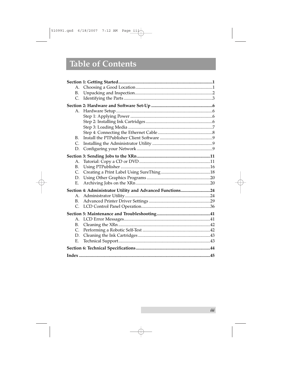 Primera Technology Network Disc Duplication & Printing System User Manual | Page 3 / 50