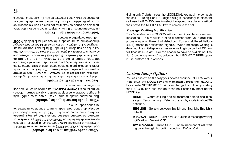 Custom setup options | Primera Technology 9900CW User Manual | Page 17 / 24
