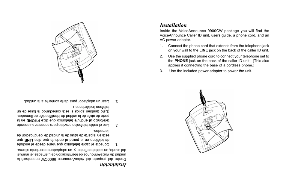 Installation, Instalación | Primera Technology 9900CW User Manual | Page 9 / 24