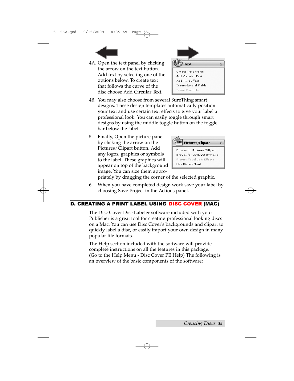 D. creating a print label using disc cover (mac) | Primera Technology BRAVOPRO XI 032910-511262 User Manual | Page 39 / 64