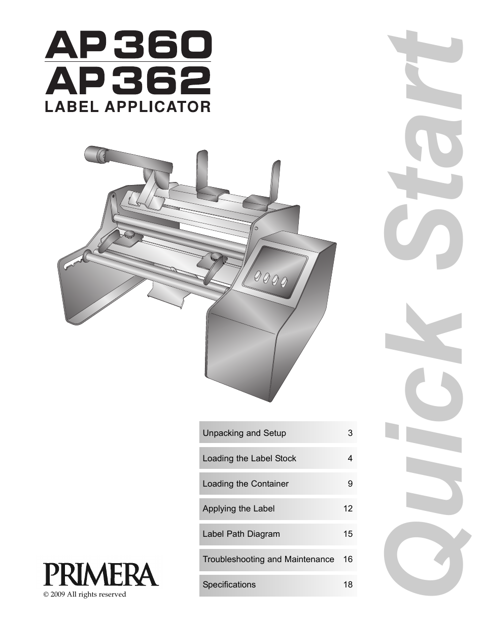 Primera Technology AP362 User Manual | 20 pages