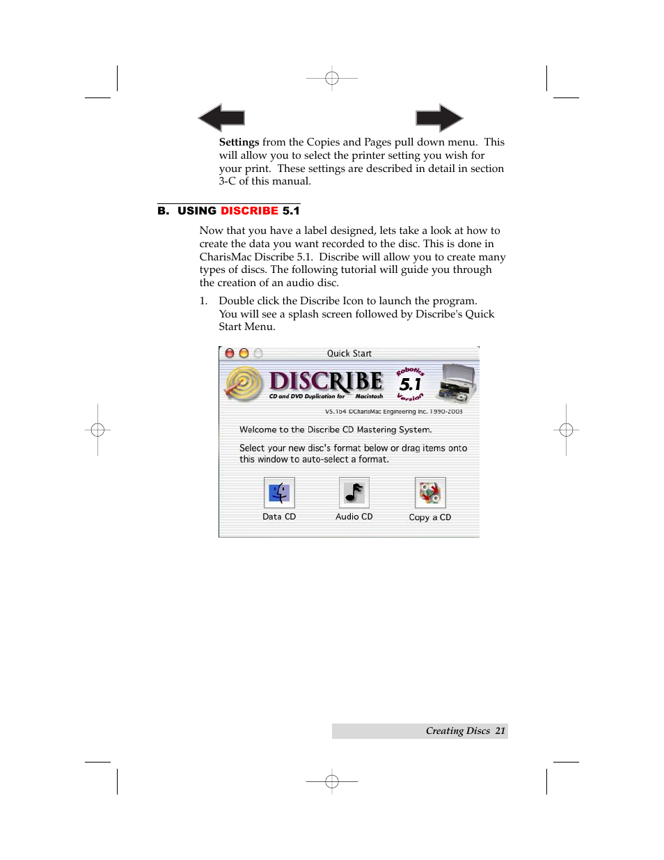B. using discribe 5.1 | Primera Technology III User Manual | Page 25 / 44