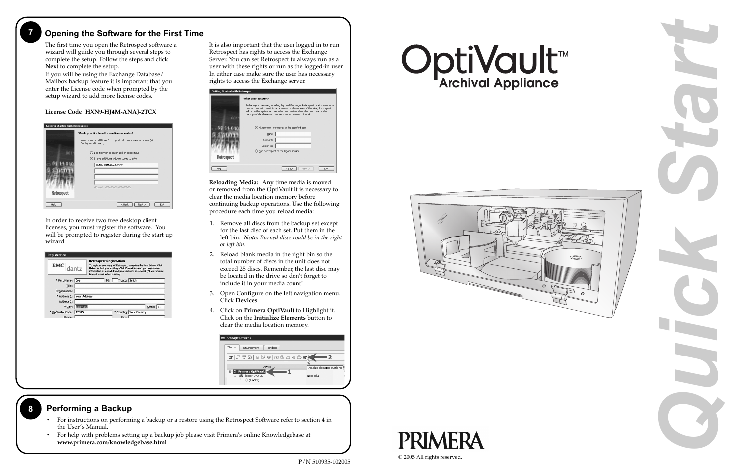 Primera Technology OptiVault Archival Appliance User Manual | 2 pages