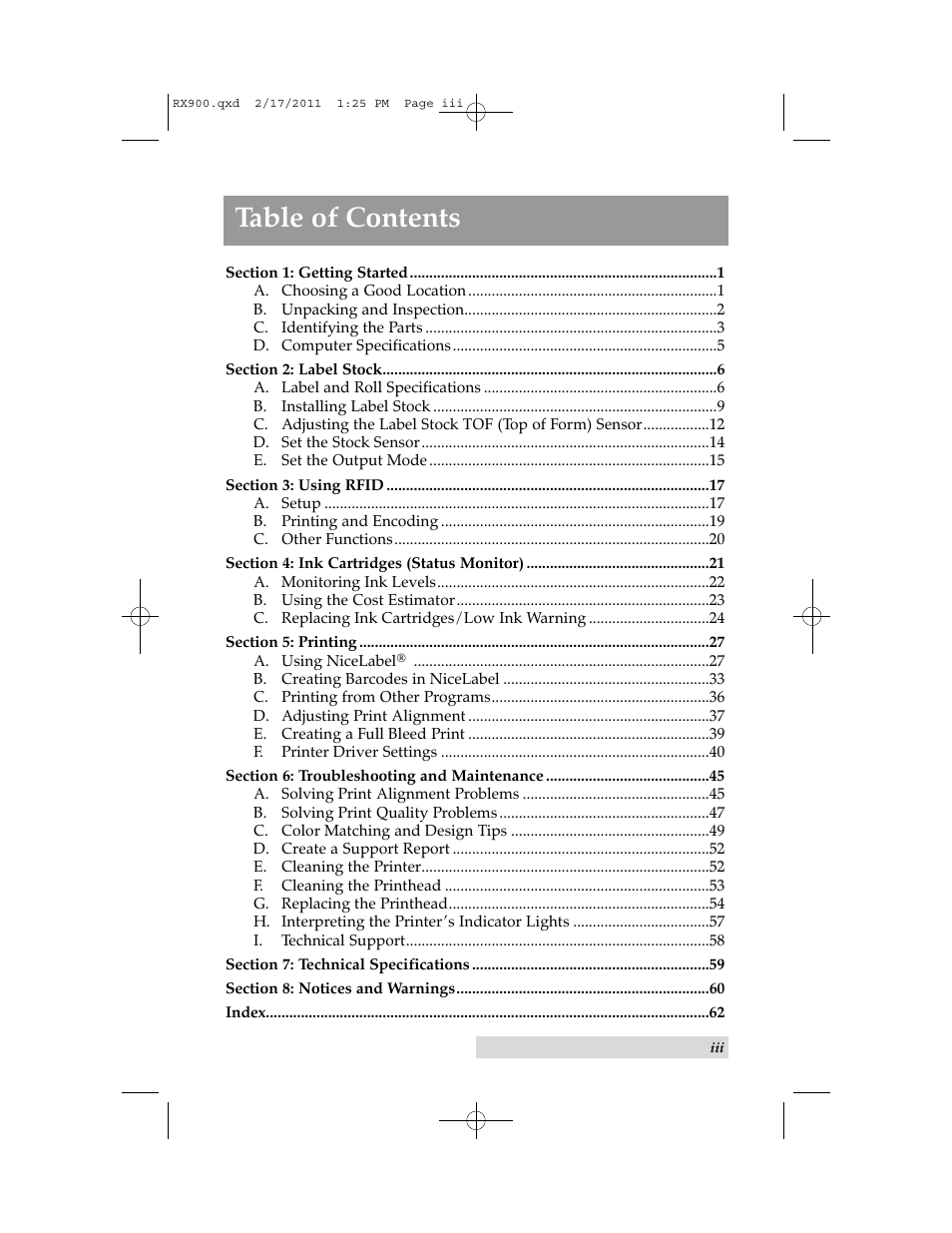 Primera Technology RX900 User Manual | Page 3 / 68