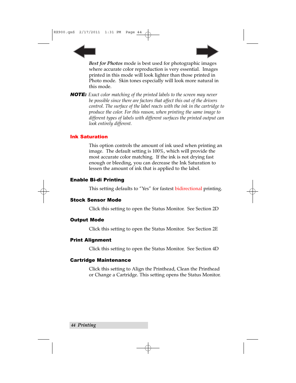 Primera Technology RX900 User Manual | Page 48 / 68