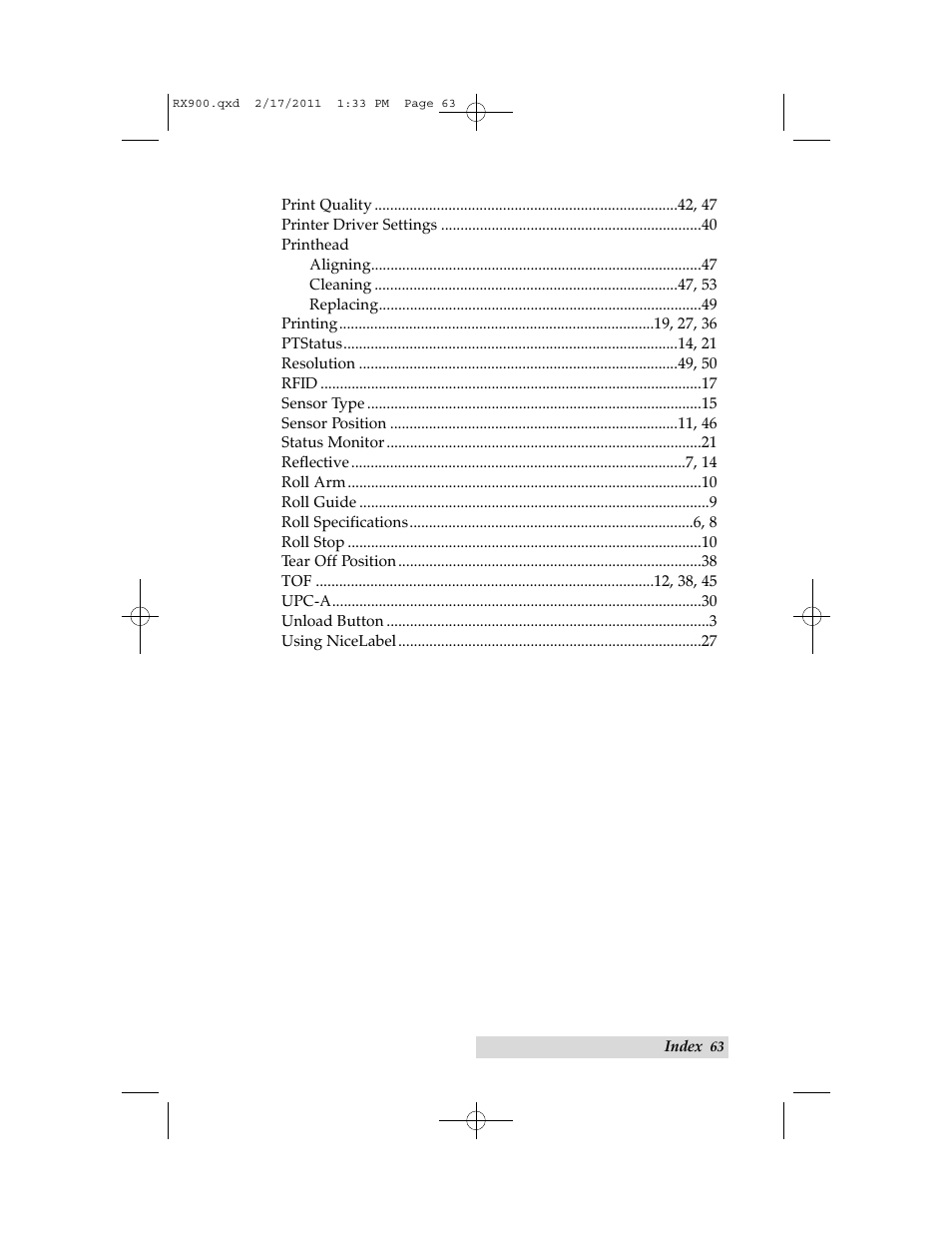 Primera Technology RX900 User Manual | Page 67 / 68