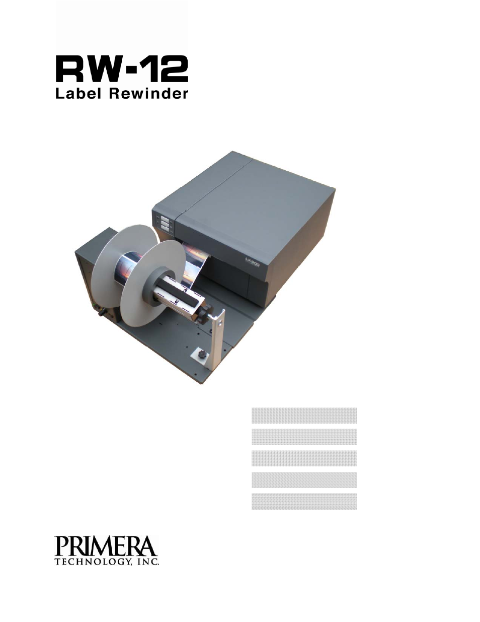 Primera Technology RW-12 User Manual | 7 pages