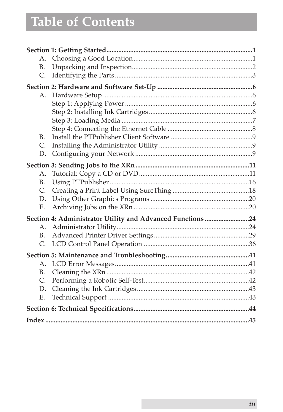 Primera Technology DP-XRn User Manual | Page 3 / 53
