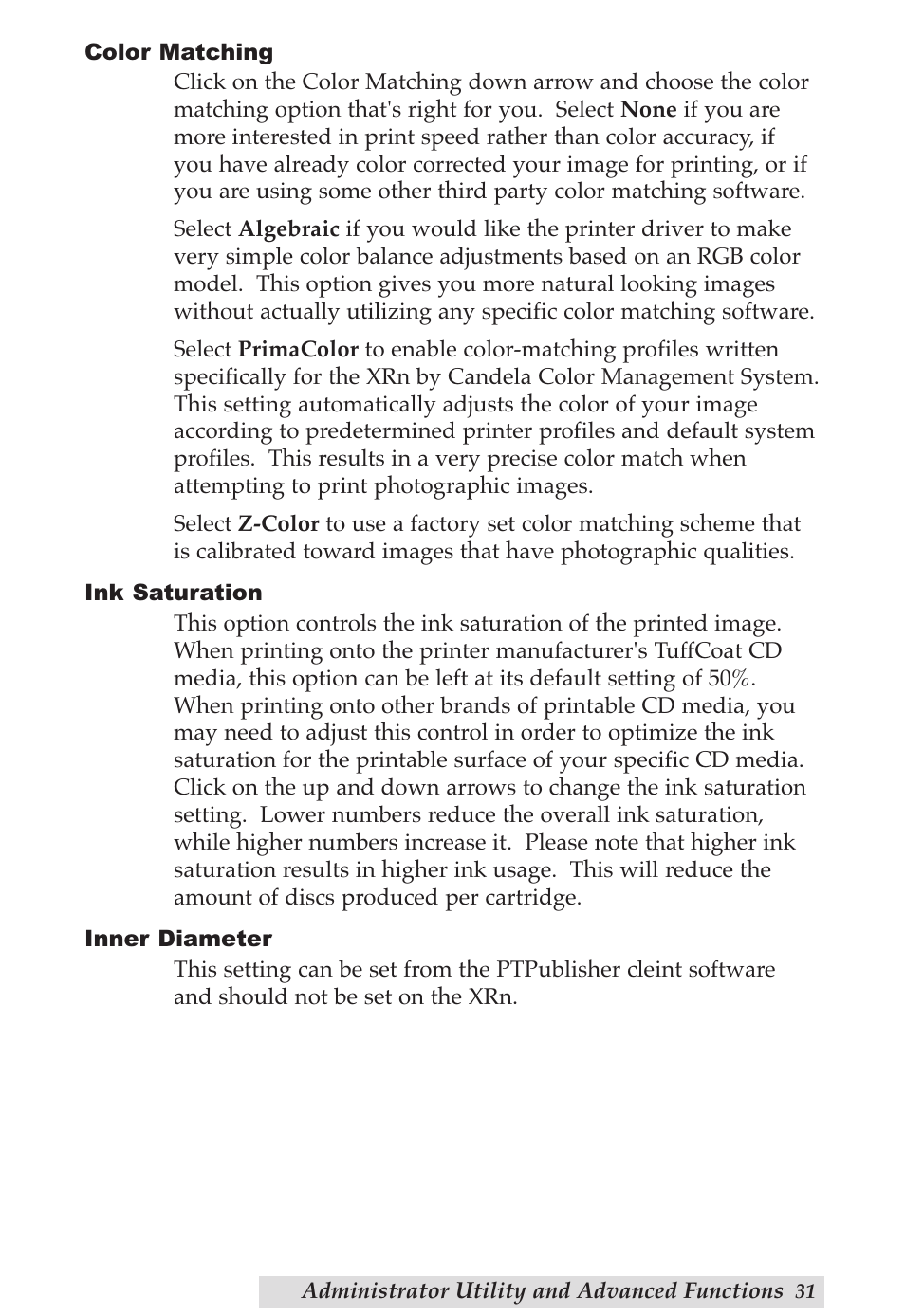 Primera Technology DP-XRn User Manual | Page 35 / 53