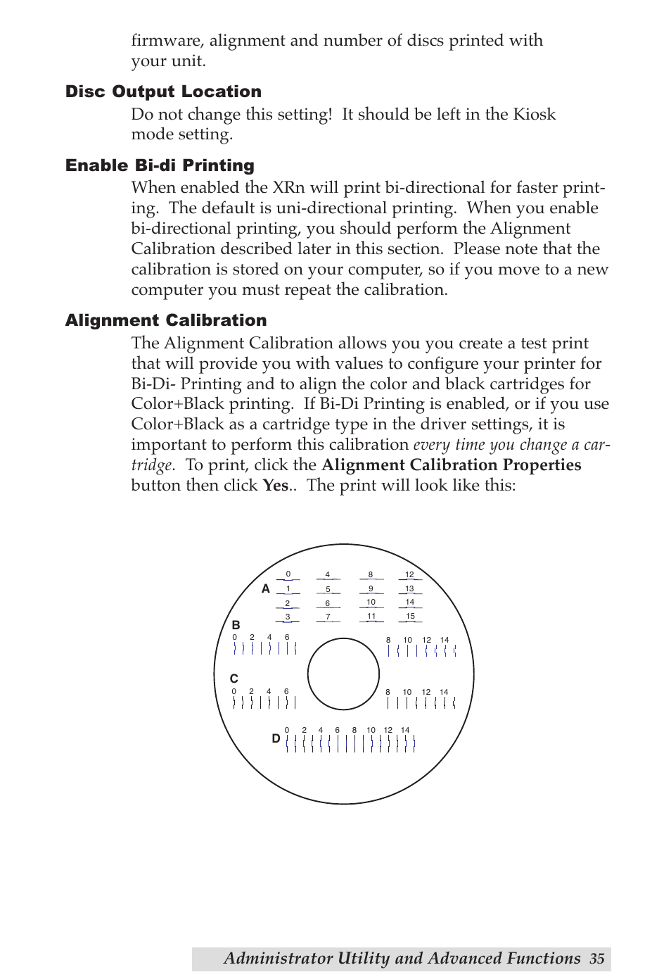 Administrator utility and advanced functions | Primera Technology DP-XRn User Manual | Page 39 / 53