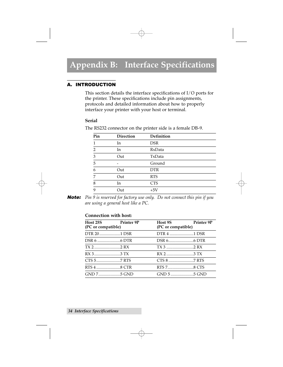 Appendix b: interface specifications | Primera Technology Cyclone C-1000 User Manual | Page 38 / 66