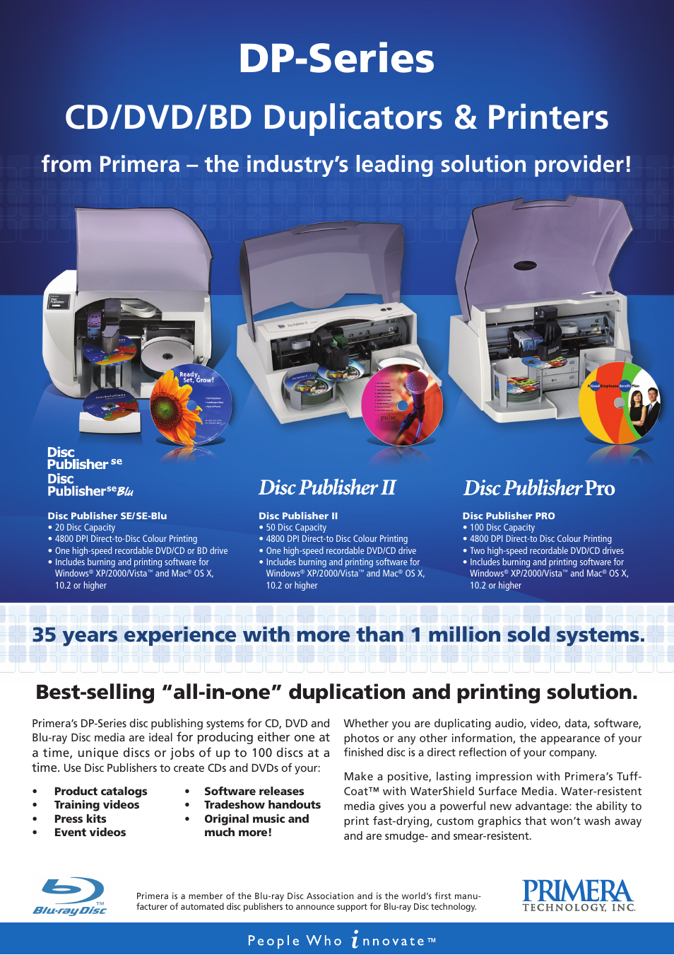 Primera Technology DP-Series User Manual | 2 pages