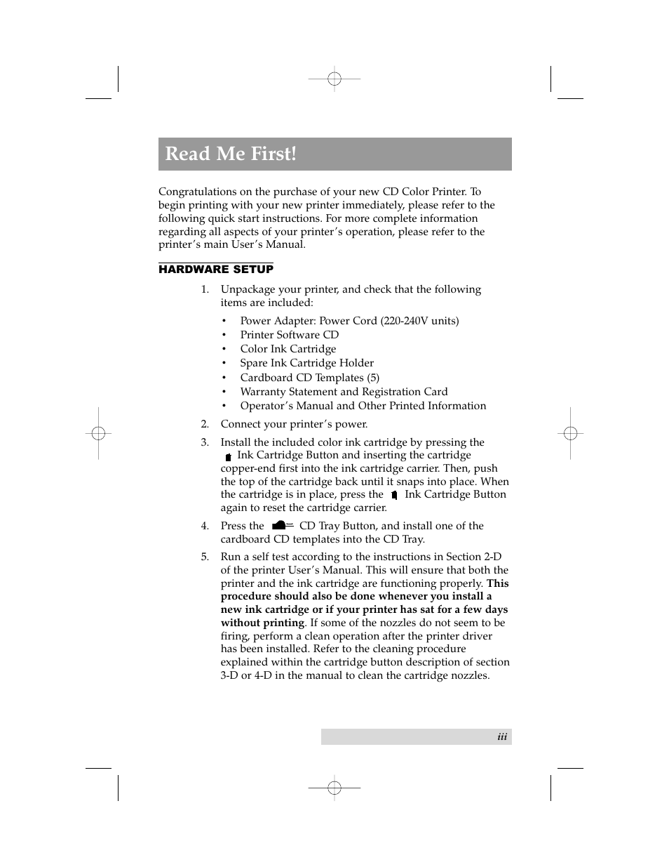 Read me first | Primera Technology 000424-510171-(05) User Manual | Page 3 / 68