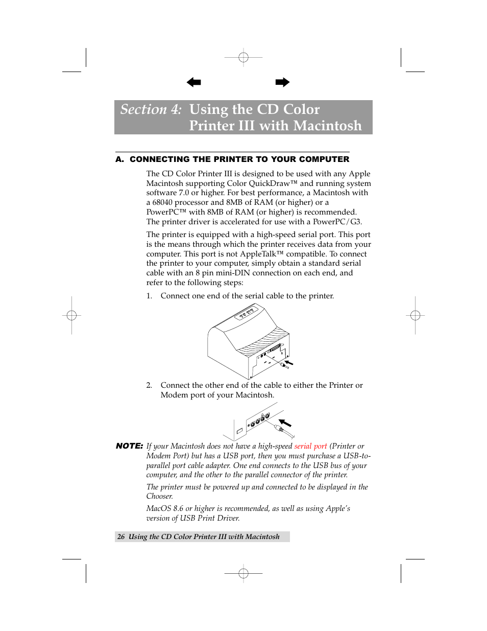 A. connecting the printer to your computer | Primera Technology 000424-510171-(05) User Manual | Page 36 / 68