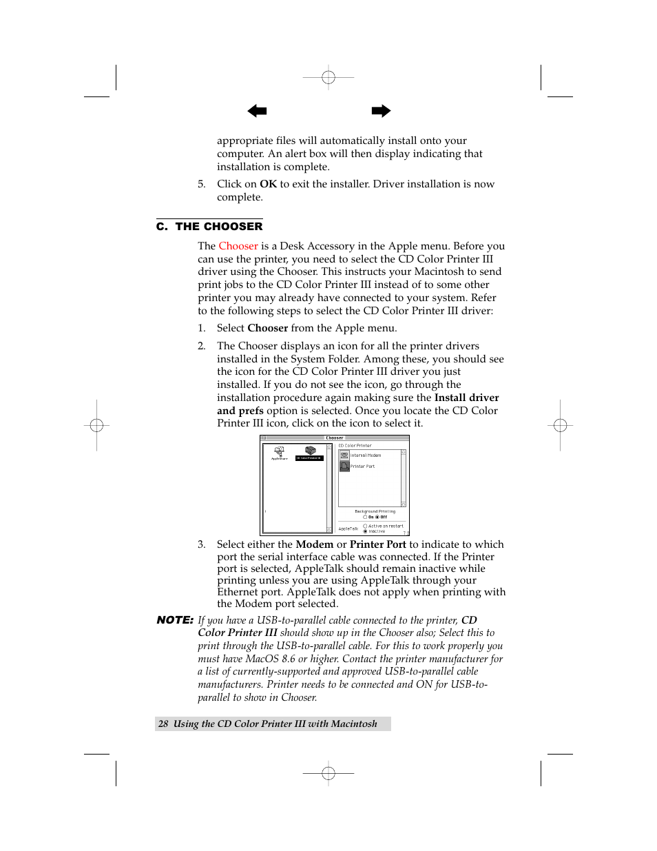 C. the chooser | Primera Technology 000424-510171-(05) User Manual | Page 38 / 68