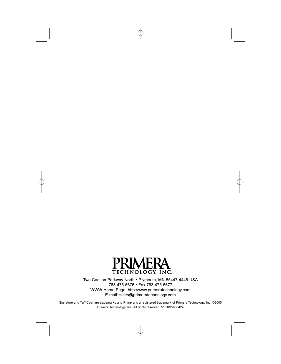 Primera Technology 000424-510171-(05) User Manual | Page 66 / 68