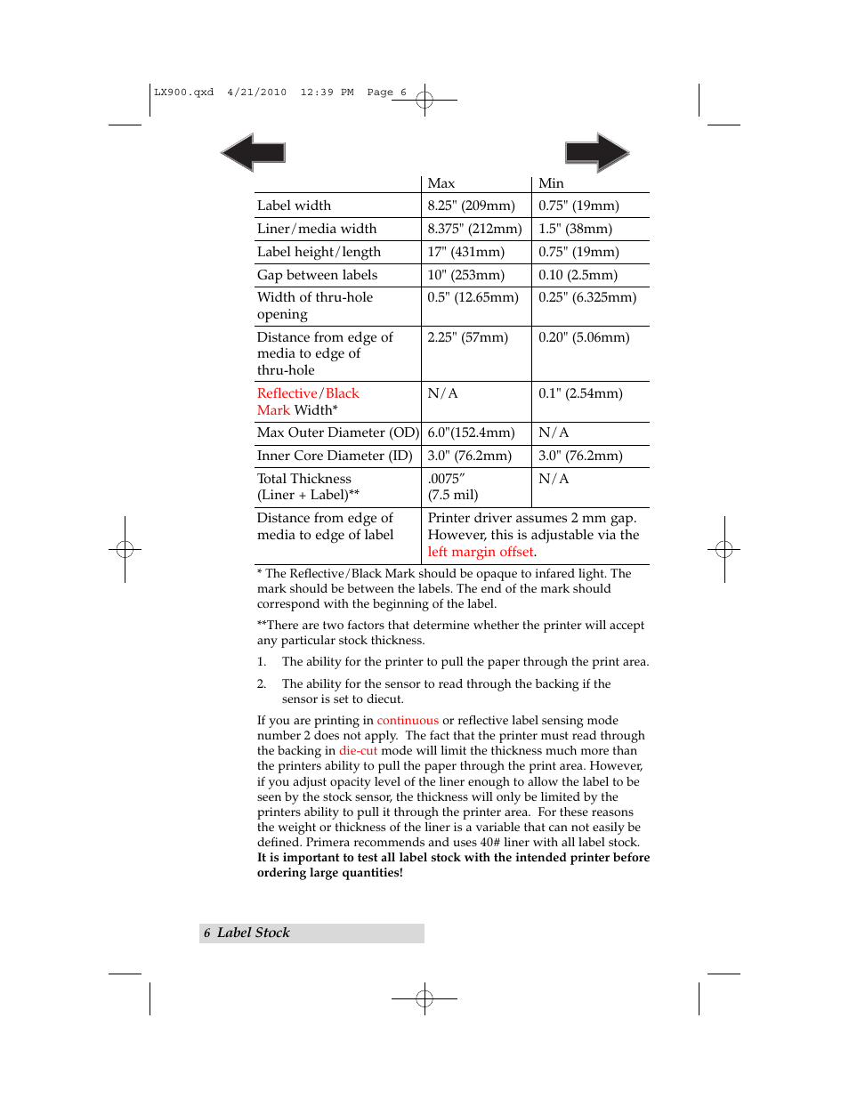 Primera Technology LX900 User Manual | Page 10 / 62