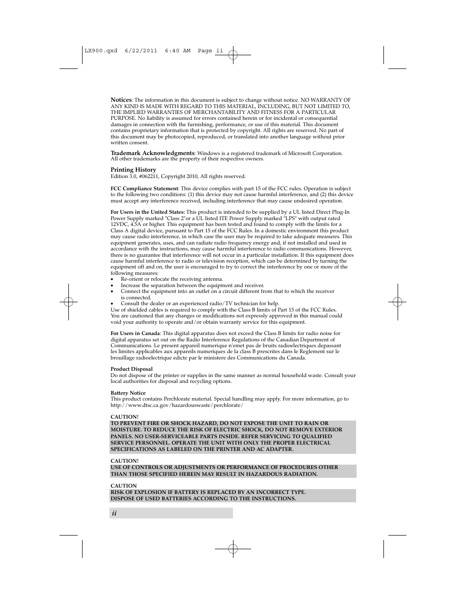 Primera Technology LX900 User Manual | Page 2 / 62