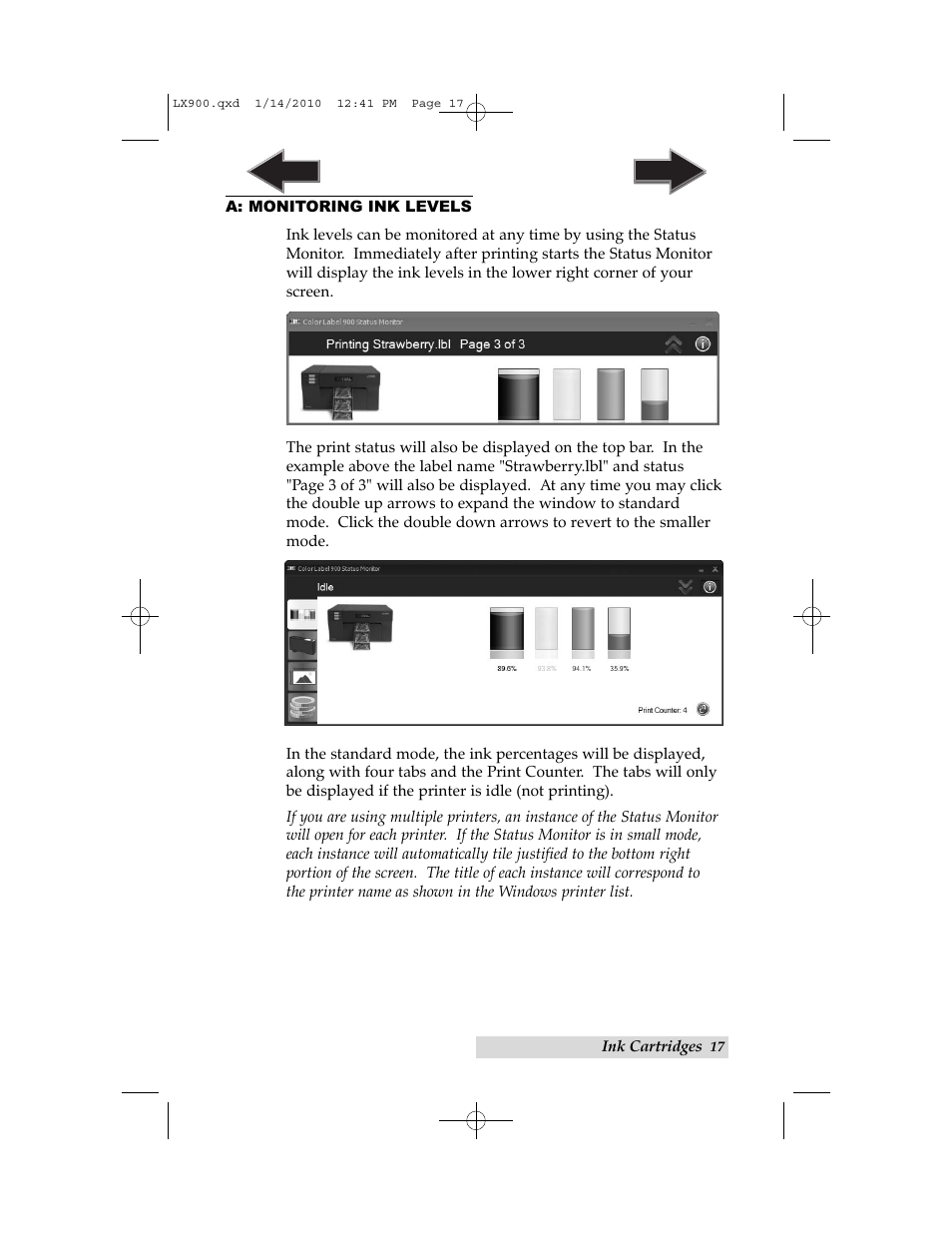 A. monitoring ink levels | Primera Technology LX900 User Manual | Page 21 / 62