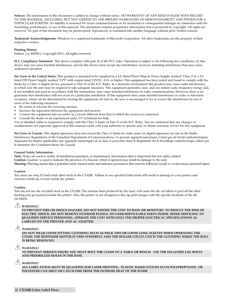 Primera Technology CX1200 User Manual | Page 2 / 64