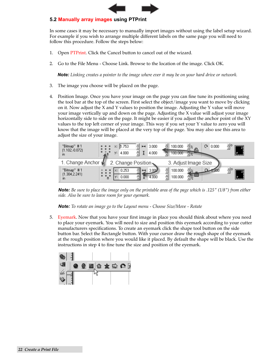 2 manually array images using ptprint | Primera Technology CX1200 User Manual | Page 26 / 64