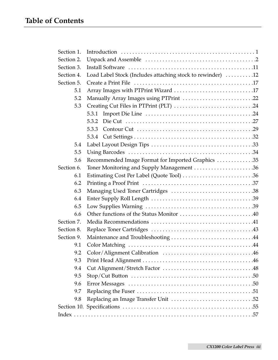 Primera Technology CX1200 User Manual | Page 3 / 64