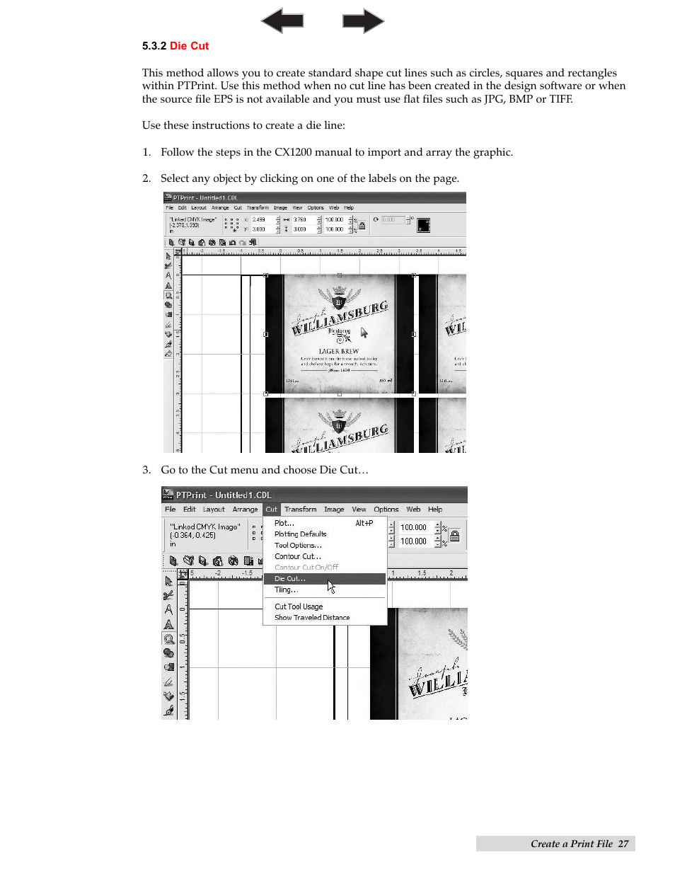 2 die cut | Primera Technology CX1200 User Manual | Page 31 / 64