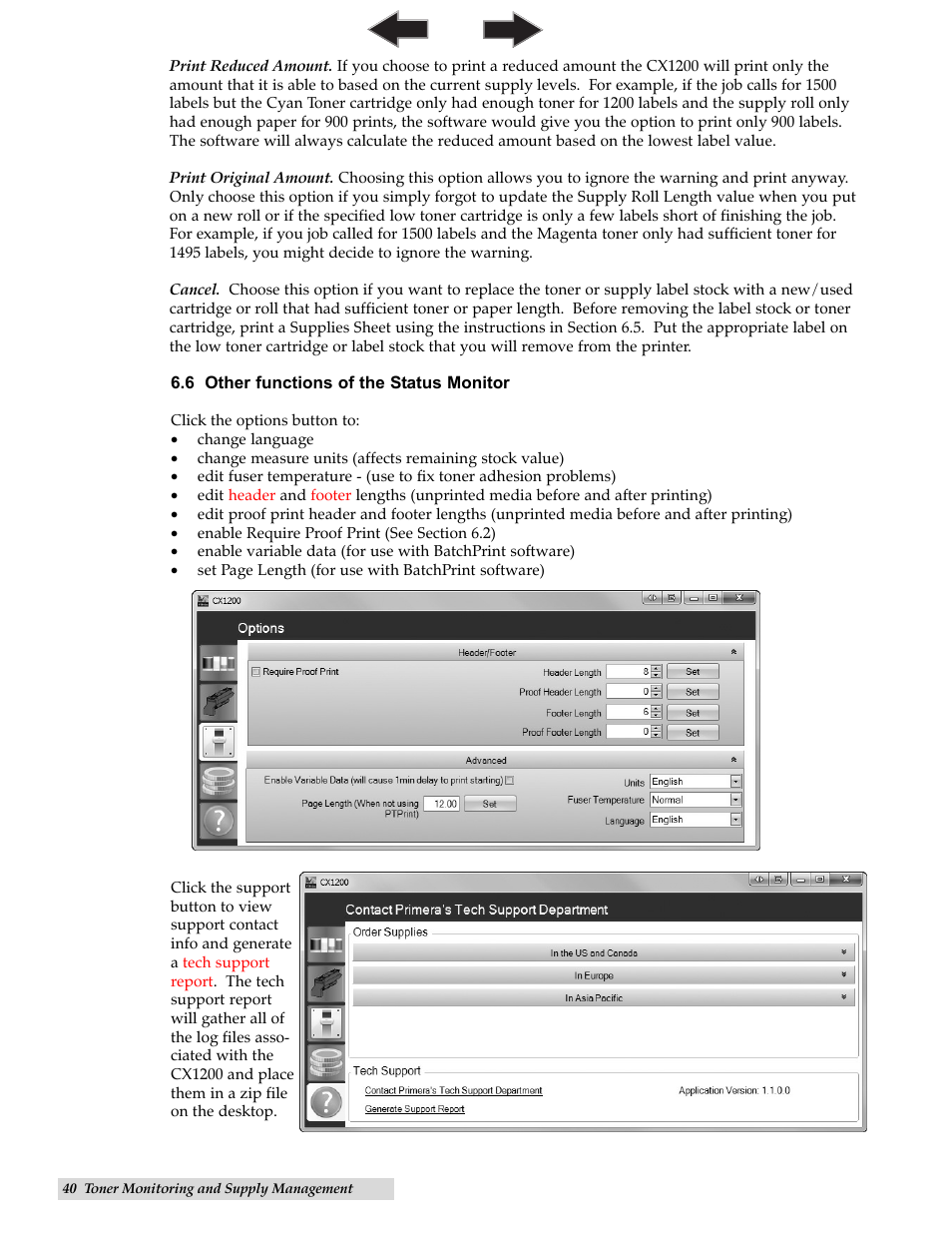 6 other functions of the status monitor | Primera Technology CX1200 User Manual | Page 44 / 64