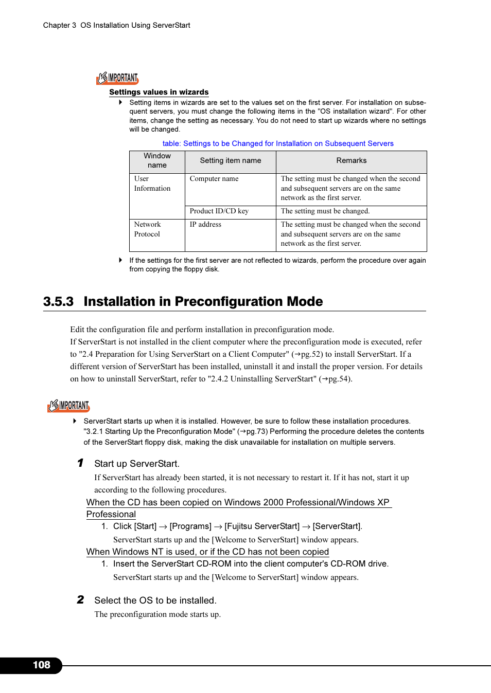 3 installation in preconfiguration mode | Primera Technology Fujitsu Tape Drive RX300 S2 User Manual | Page 108 / 311