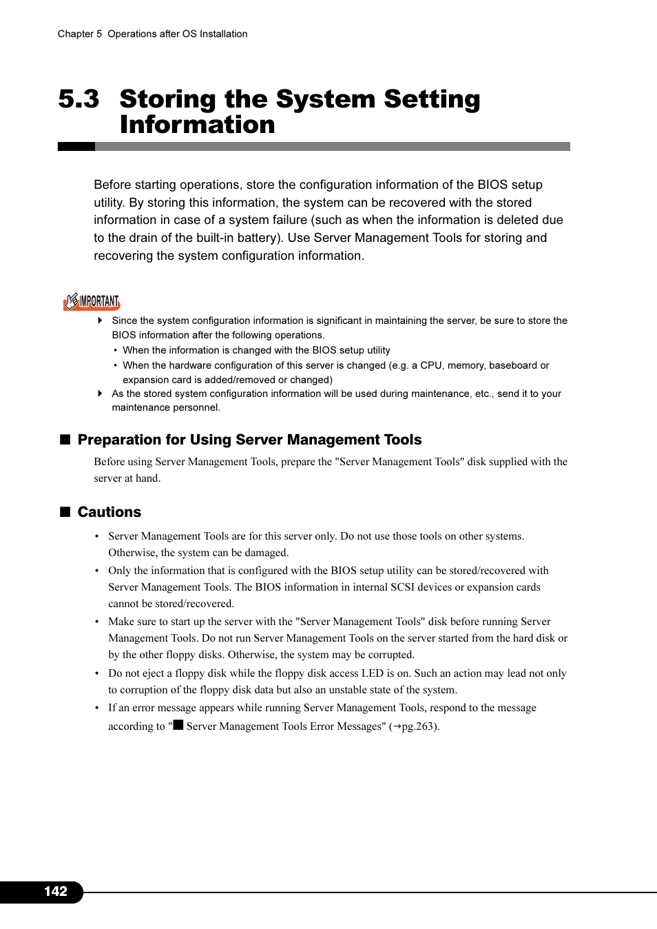 3 storing the system setting information | Primera Technology Fujitsu Tape Drive RX300 S2 User Manual | Page 142 / 311