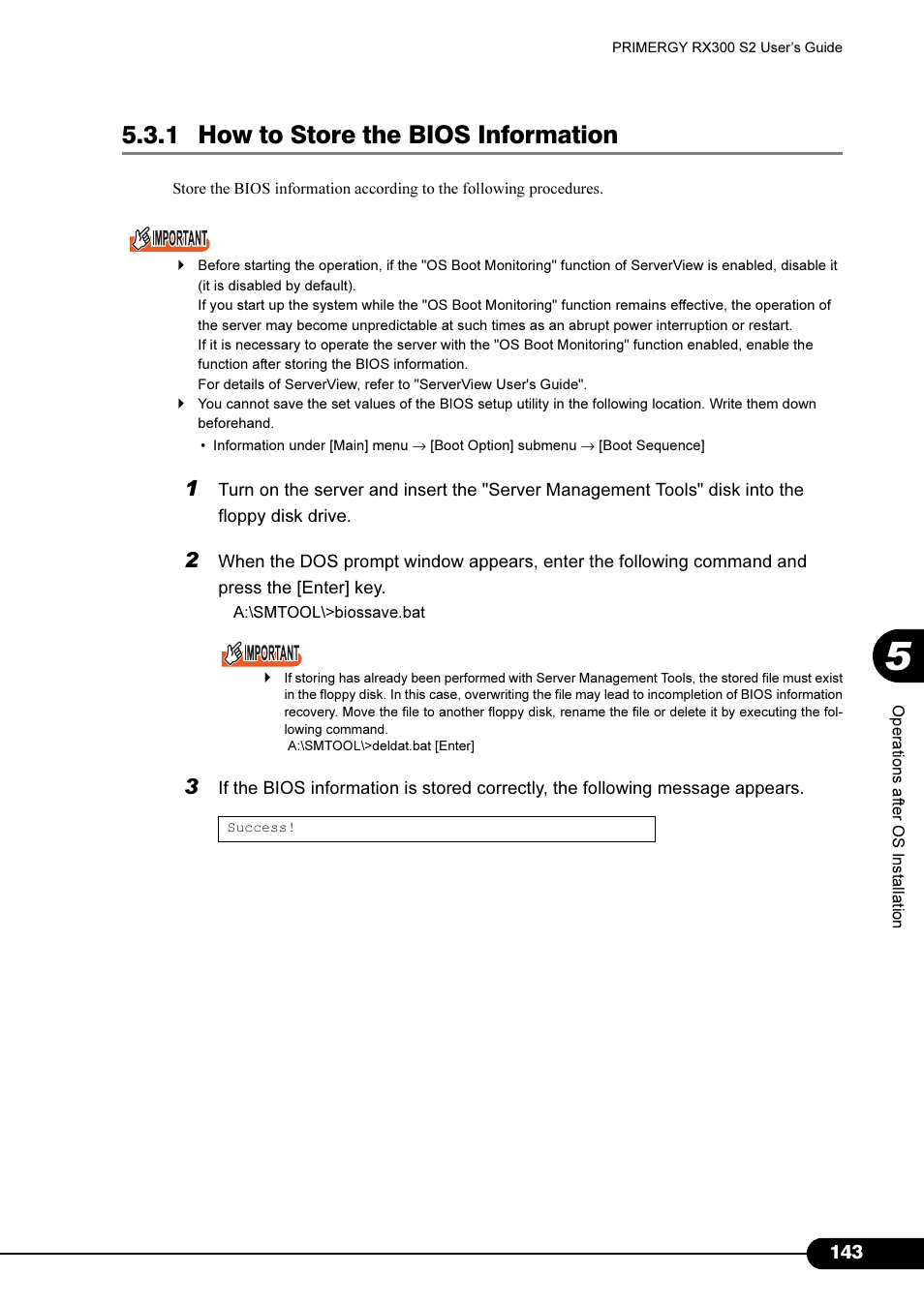 1 how to store the bios information | Primera Technology Fujitsu Tape Drive RX300 S2 User Manual | Page 143 / 311