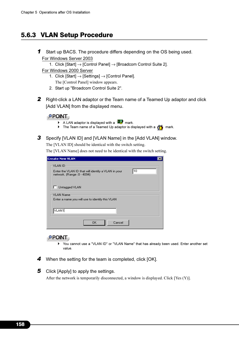 3 vlan setup procedure | Primera Technology Fujitsu Tape Drive RX300 S2 User Manual | Page 158 / 311