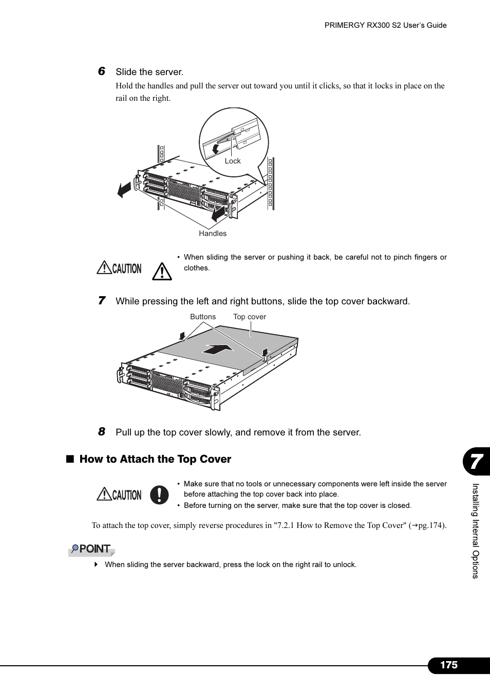 How to attach the top cover | Primera Technology Fujitsu Tape Drive RX300 S2 User Manual | Page 175 / 311