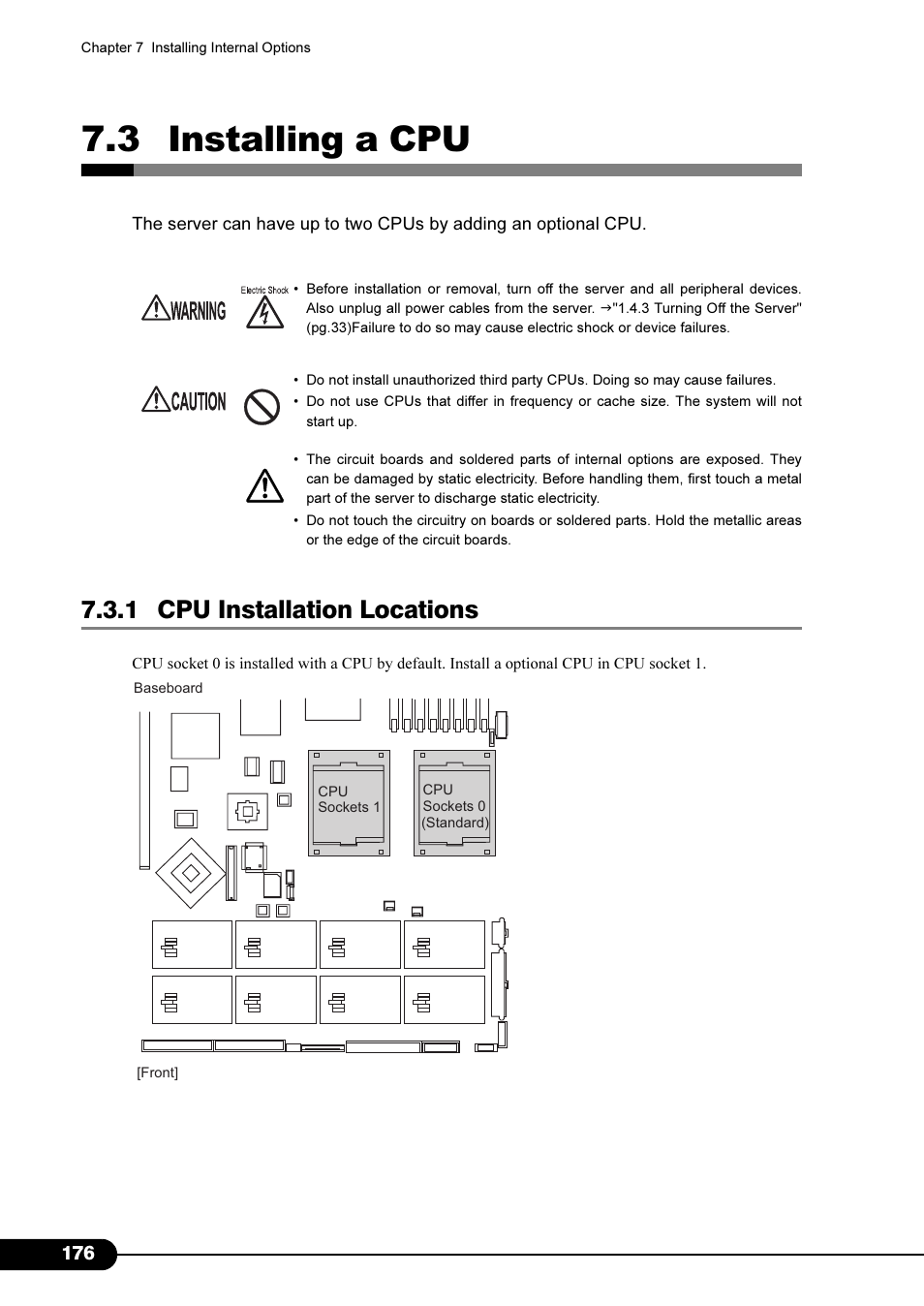 3 installing a cpu, 1 cpu installation locations | Primera Technology Fujitsu Tape Drive RX300 S2 User Manual | Page 176 / 311