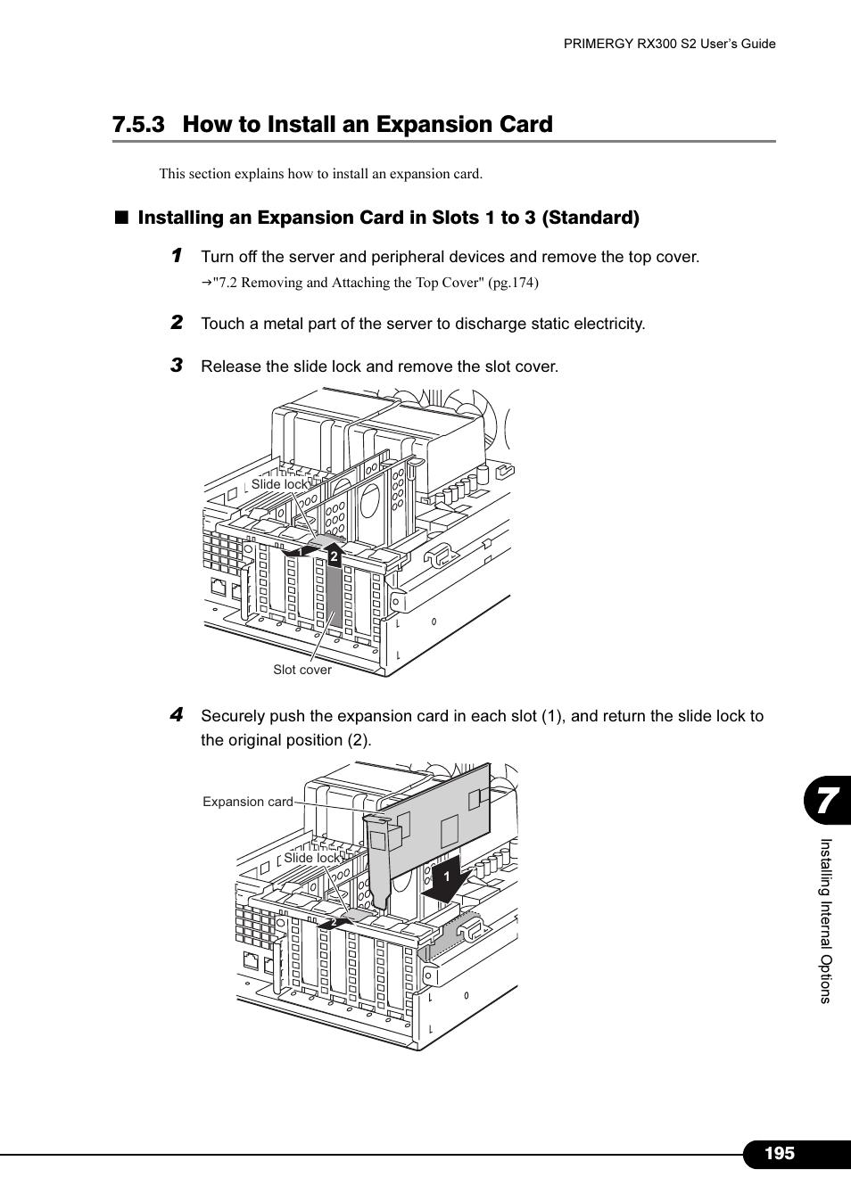 3 how to install an expansion card | Primera Technology Fujitsu Tape Drive RX300 S2 User Manual | Page 195 / 311