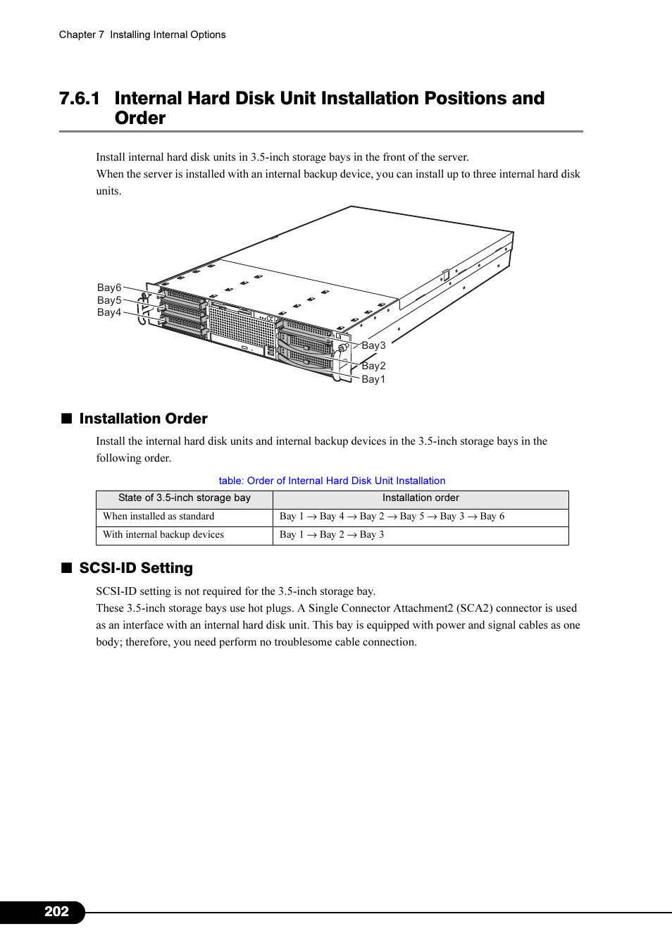 Installation order, Scsi-id setting | Primera Technology Fujitsu Tape Drive RX300 S2 User Manual | Page 202 / 311