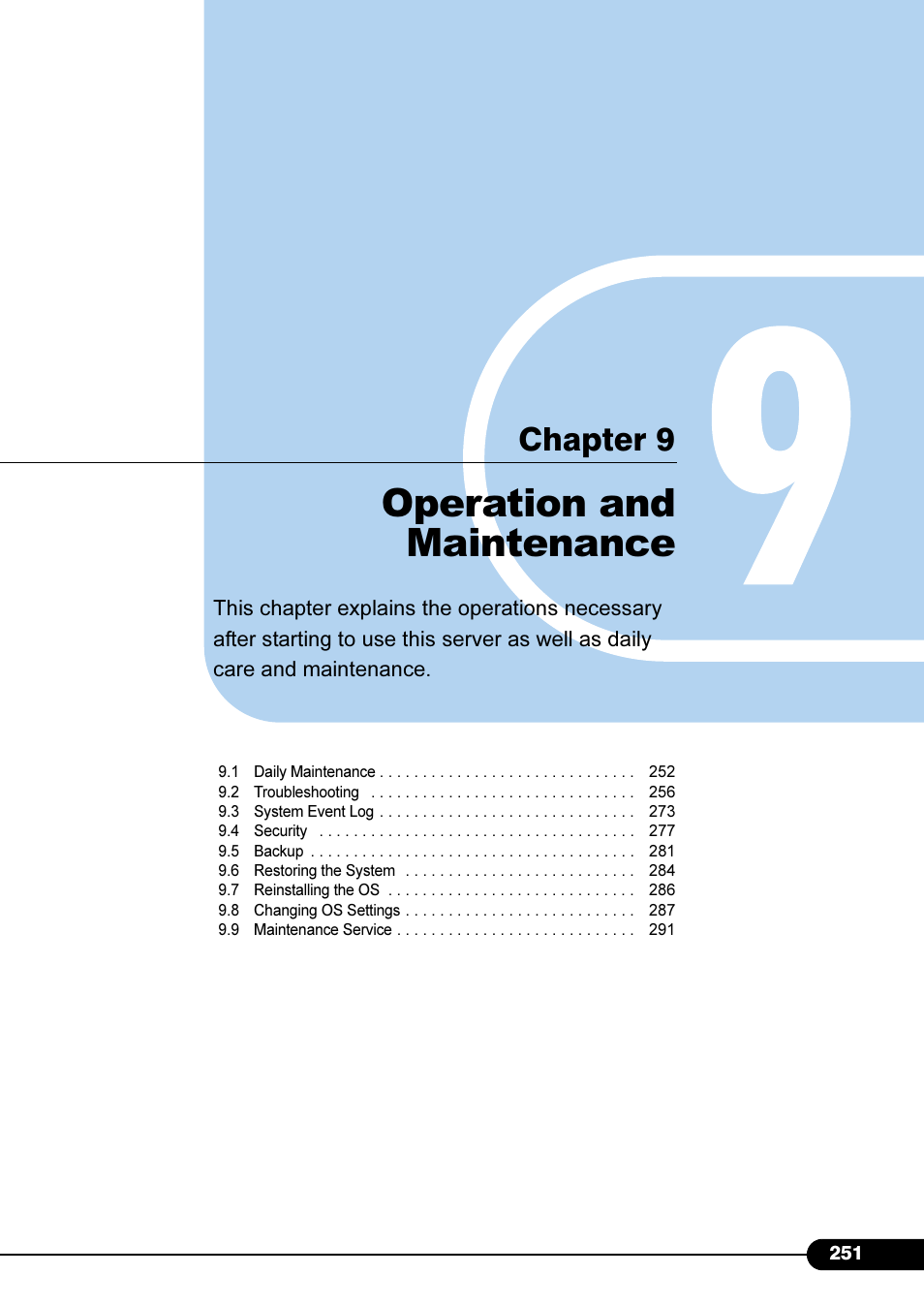 Chapter9 operation and maintenance, Operation and maintenance, Chapter 9 operation and maintenance | Chapter 9 | Primera Technology Fujitsu Tape Drive RX300 S2 User Manual | Page 251 / 311