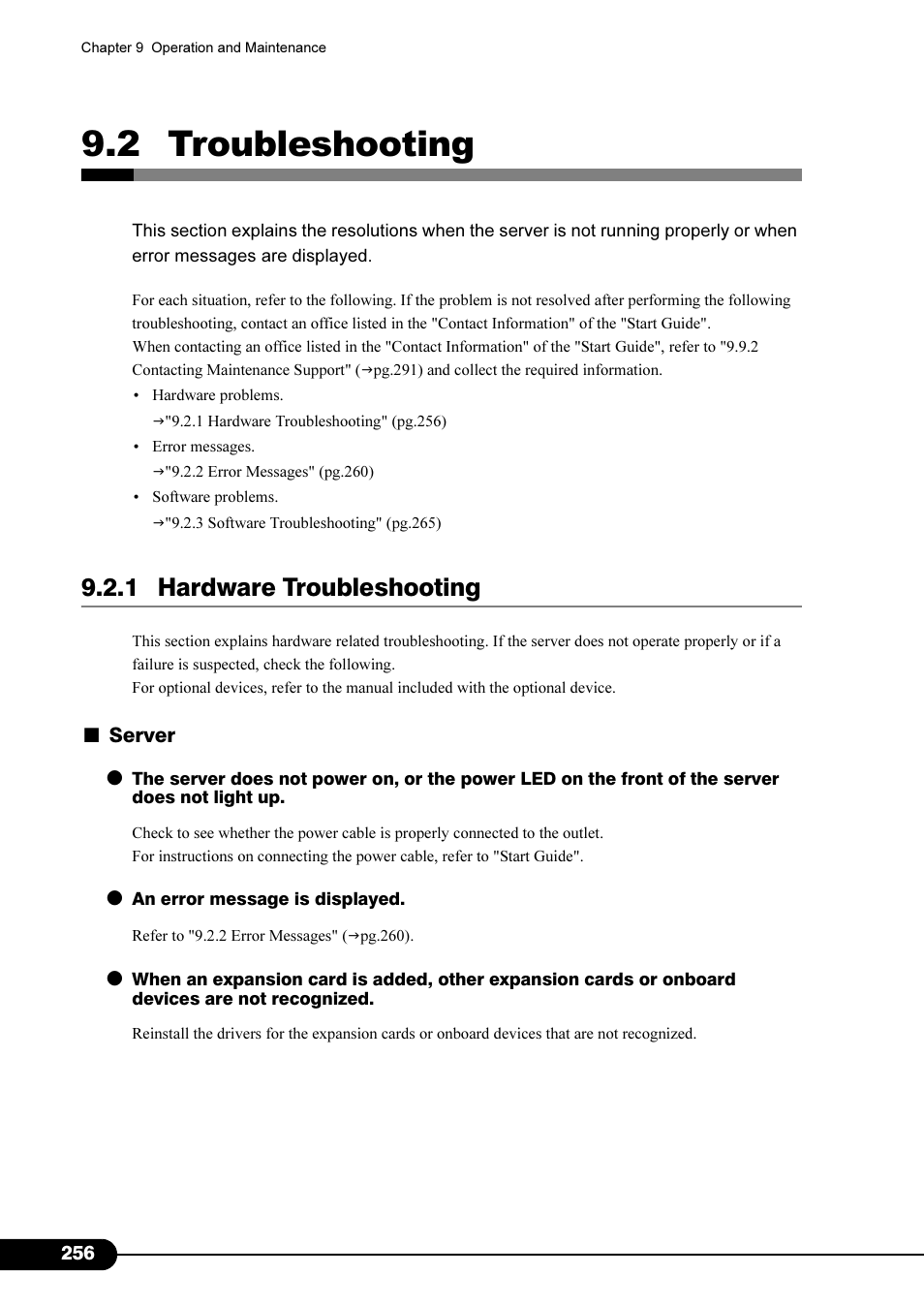 2 troubleshooting, 1 hardware troubleshooting | Primera Technology Fujitsu Tape Drive RX300 S2 User Manual | Page 256 / 311