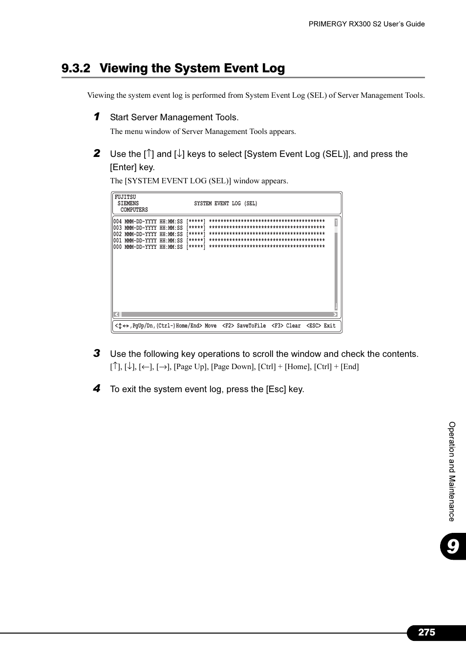 2 viewing the system event log | Primera Technology Fujitsu Tape Drive RX300 S2 User Manual | Page 275 / 311