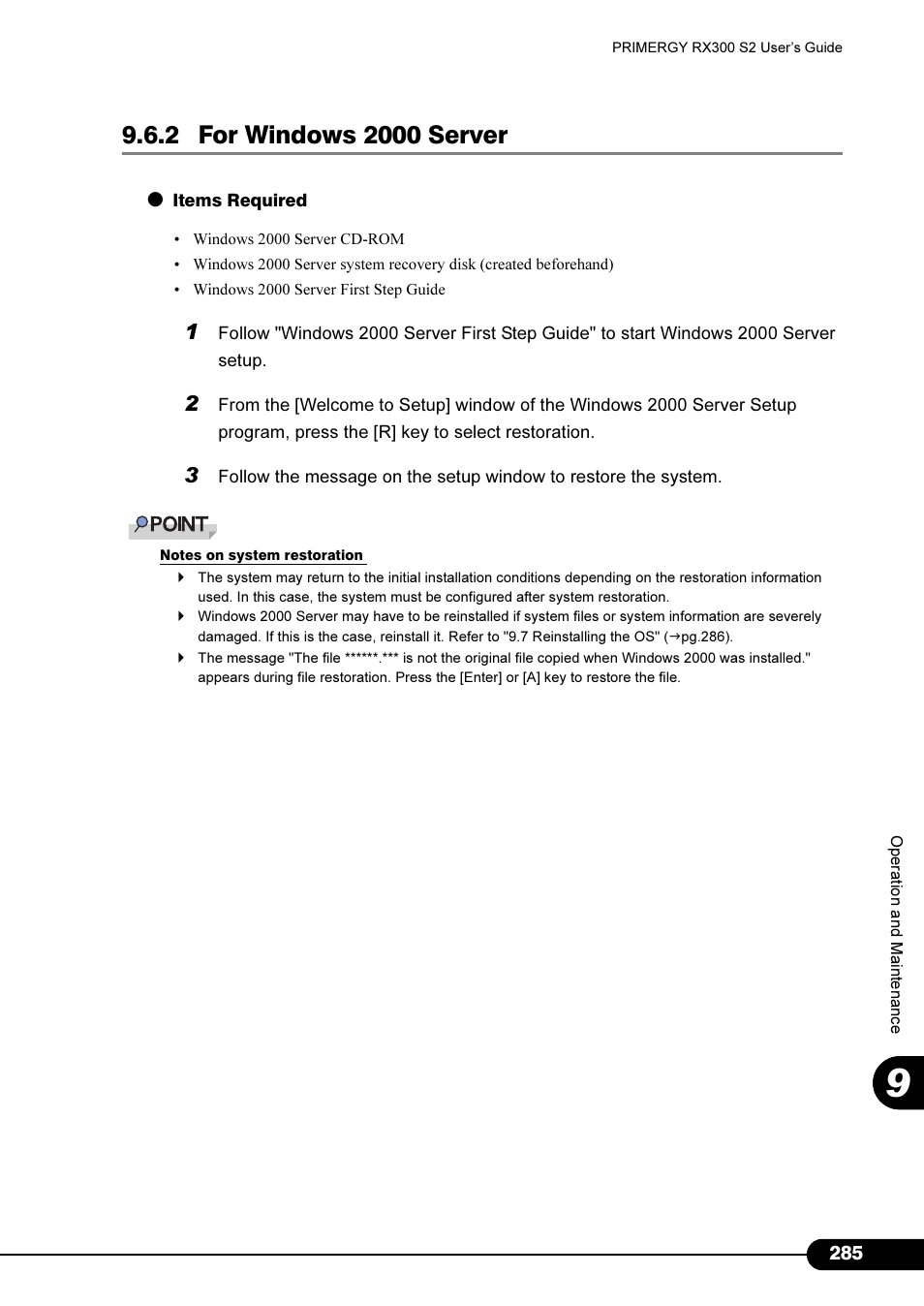2 for windows 2000 server, 2 for windows 2000 server" ( pg.285) | Primera Technology Fujitsu Tape Drive RX300 S2 User Manual | Page 285 / 311
