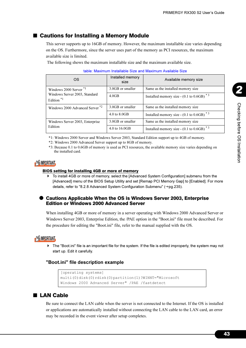Lan cable | Primera Technology Fujitsu Tape Drive RX300 S2 User Manual | Page 43 / 311