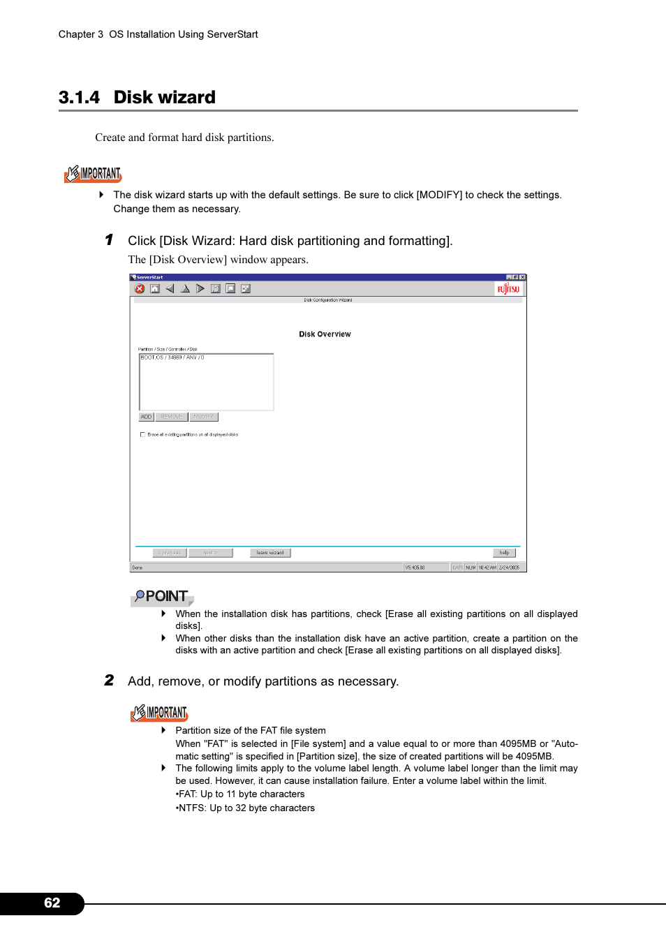 4 disk wizard | Primera Technology Fujitsu Tape Drive RX300 S2 User Manual | Page 62 / 311